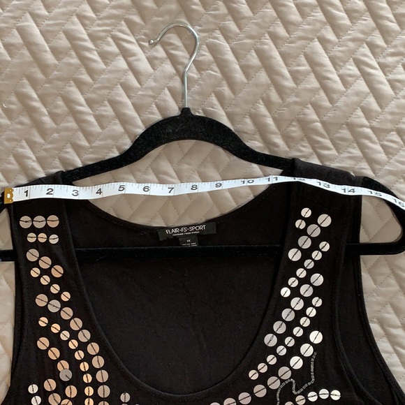 FLAIR.FS.SPORT. 1x. Sequins black tank. Plus size - Picture 8 of 13